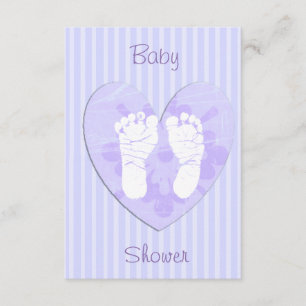Invitation Lavande et baby shower pourpre d'empreintes de pas