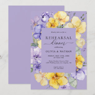 Invitation Lavande Fleurs Jaunes Dîner De Répétition De Print