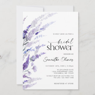 Invitation Lavande Florale Purple Jardin Moderne Mariage
