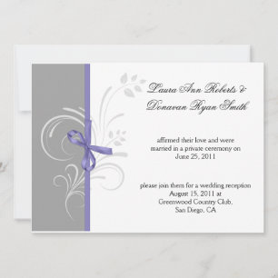 Invitation Lavande Gris Blanc Floral Tourbillons Après Mariag