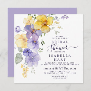 Invitation Lavande Jaune Botanique Fête des mariées florale