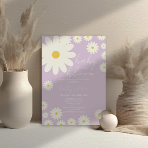 Invitation Lavande Lavande Super rétro bébé dans douche en fl