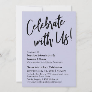 Invitation Lavande minimaliste moderne fêtez avec nous!