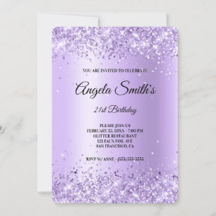 Invitation Lavande Parties scintillant Purple Satin Phuile 21