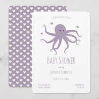 Lavande Purple Coeurs Octopus Baby shower de dessi