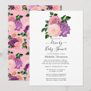 Invitation Lavande rose et lavande violet à la Pêche par douc