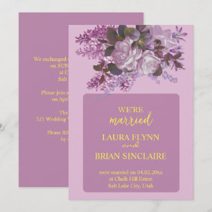 Invitation Lavande, Roses et Lilacs, Réception de mariage