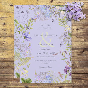 Invitation Lavande Rustique et Fleur sauvage de l'âge