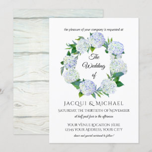 Invitation Lavande Rustique Hydrangea Floral Mariage Wreath