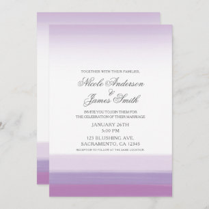 Invitation Lavande violet et blanc Mariage d'aquarelle modern