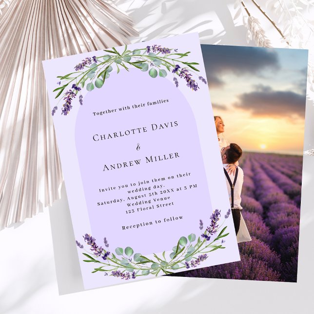 Invitation Lavande violet floral mariage (Créateur téléchargé)