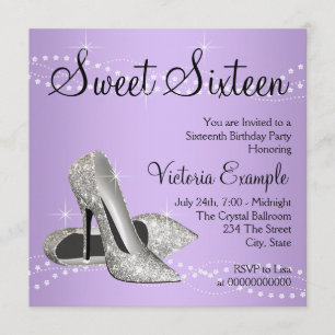 Invitation Lavande violet haut talons doux 16 Partie