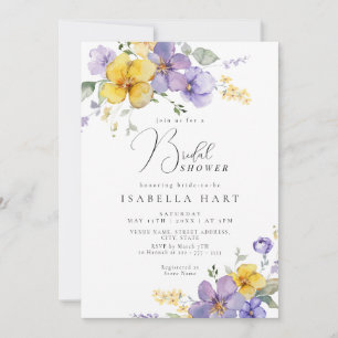 Invitation Lavande violet jaune nuptiale douche