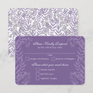 Invitation Lavande violet Mariage Botanique