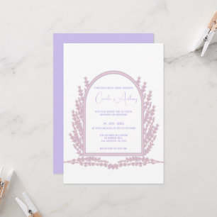 Invitation Lavande violet rose Mariage de saumons floraux
