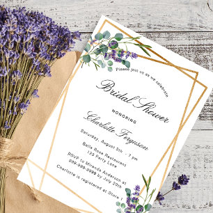 Invitation Lave douche nuptiale eucalyptus géométrique