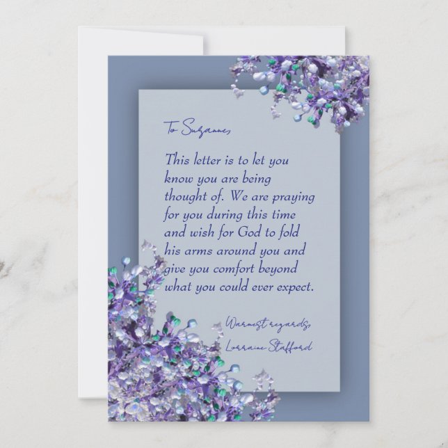 Invitation Lavender Blue Spring Lilacs Sympathy Card (Devant)