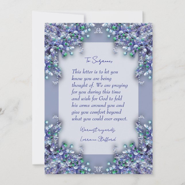 Invitation Lavender Blue Spring Lilacs Sympathy Card (Devant)