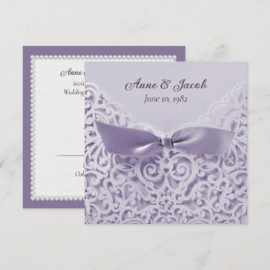 Invitation Lavender Bow sur dentelle Mariage Vow renouveau