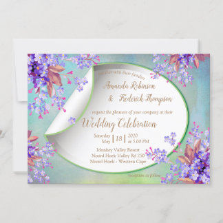 Invitation Lavender Burgundy Mariage