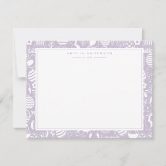 Invitation Lavender Easter Egg Frame Note Card