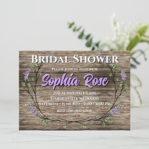 Invitation Lavender Eucalyptus romantique rustique douche nup