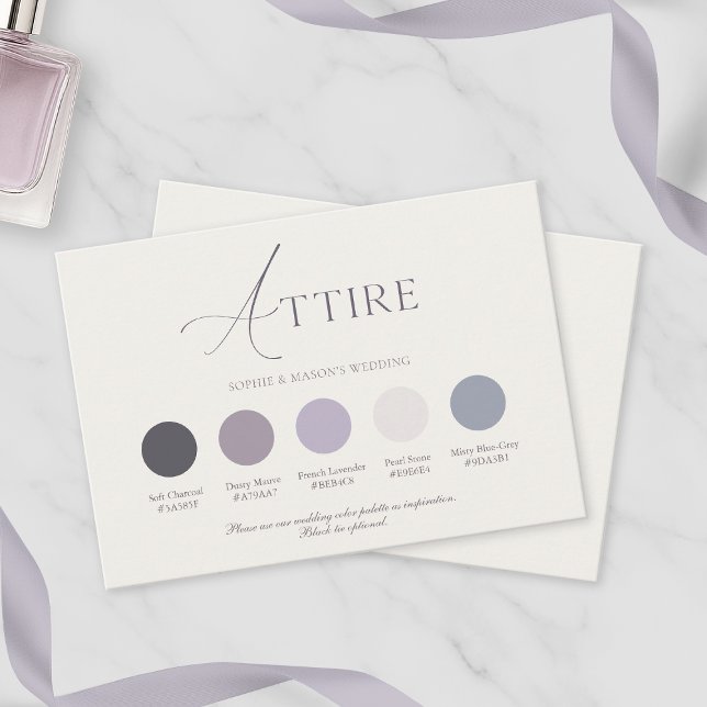 Invitation Lavender Floral Wedding Attire Card (Créateur téléchargé)