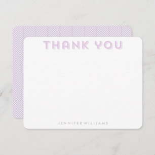 Invitation Lavender Herringbone Motif Merci Notes