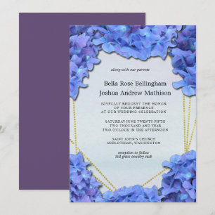 Invitation Lavender Hydrangeas Floral Mariage