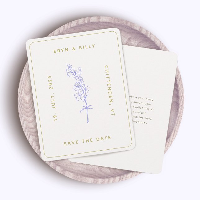 Invitation Lavender Larkspur Floral Enregistrer la date (Créateur téléchargé)