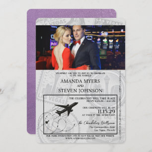 Invitation Lavender Las Vegas Passport Mariage