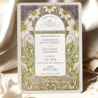Lavender Marguerite Daisy Mariage Art Nouveau