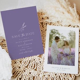 Invitation Lavender Mariage Simple Enregistrer La Date Invita