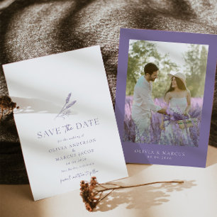Invitation Lavender Mariage Simple Enregistrer La Date Invita