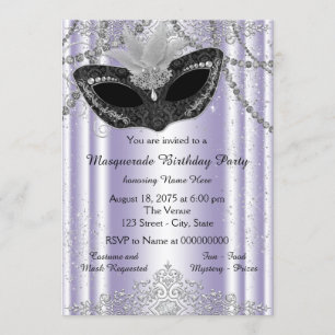 Invitation Lavender Purple Masquerade