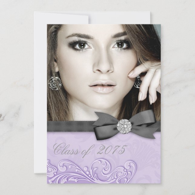 Invitation Lavender Purple Photo Annonces De Graduation (Devant)