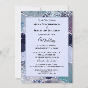 Invitation *~* Lavender RSVP Website AGATE Stars AR13 Mariage