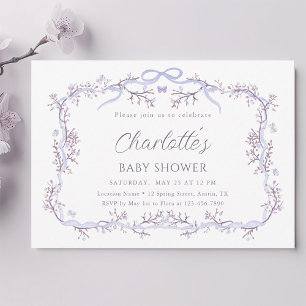 Invitation Lavender Spring Garden Baby shower fille