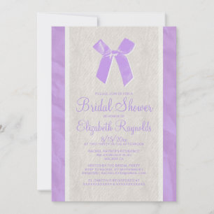 Invitation Lavender Vintage Bow Lin Fête des mariées Invitati