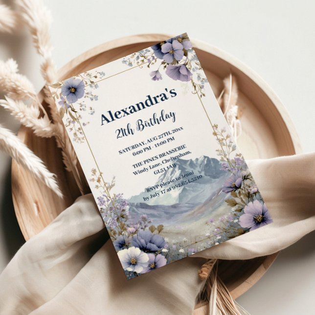 Invitation Lavender Wildflower Mountain Birthday (Créateur téléchargé)