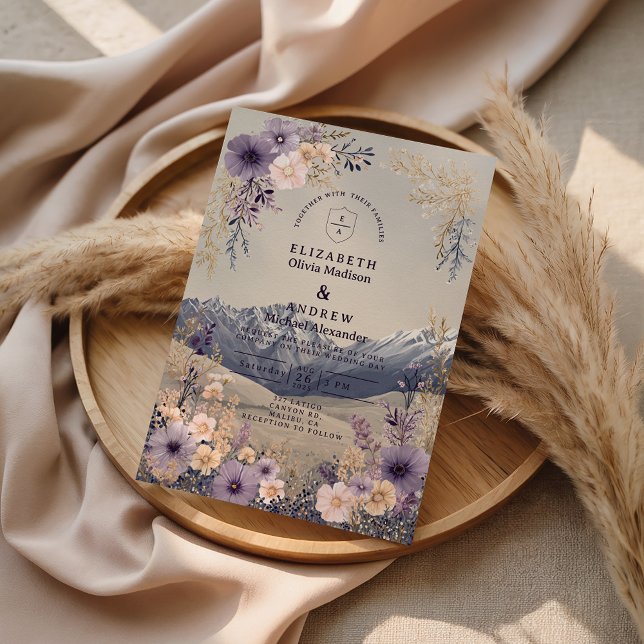 Invitation Lavender Wildflower Mountain Wedding (Créateur téléchargé)