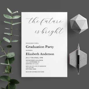 Invitation L'Avenir Est Clair Minimaliste Graduation De Scrip