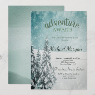 Invitation L'aventure Attend Forêt de Pins Neige Retraite