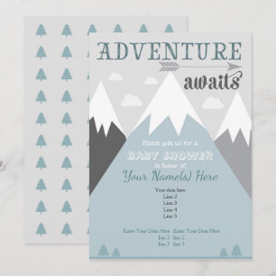 Invitation L'aventure attend l'invitation du Baby shower de m