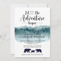 L'aventure commence aquarelle Montagnes Ours