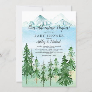 Invitation L'aventure commence baby shower garçon