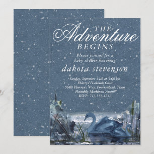 Invitation L'aventure commence   Baby shower Rustique Snowy B