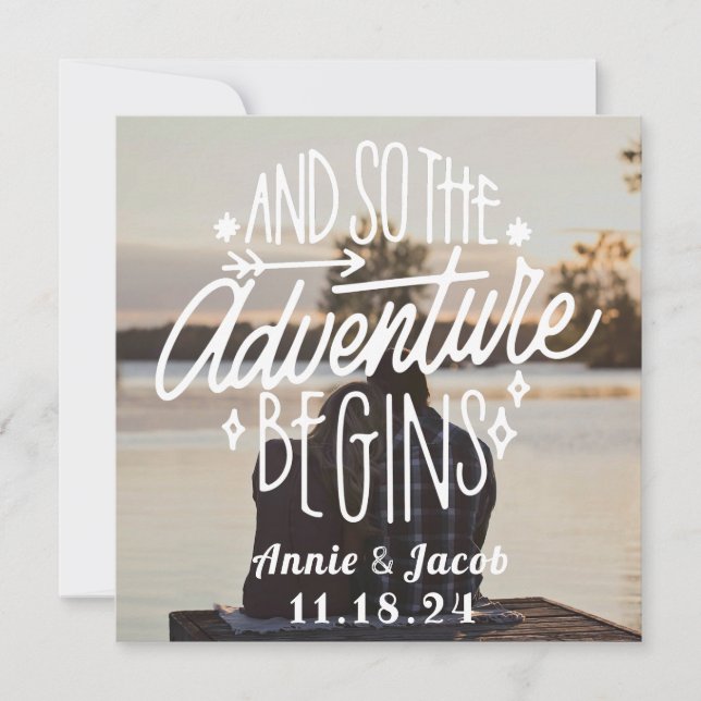 Invitation L'aventure commence Enregistrer la date (Devant)