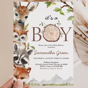 Invitation L'aventure Commence Fête de Naissance en Forêt