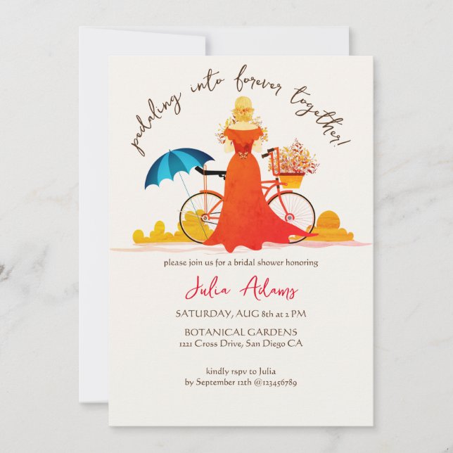 Invitation L'aventure commence Fête des mariées de mariée à v (Devant)